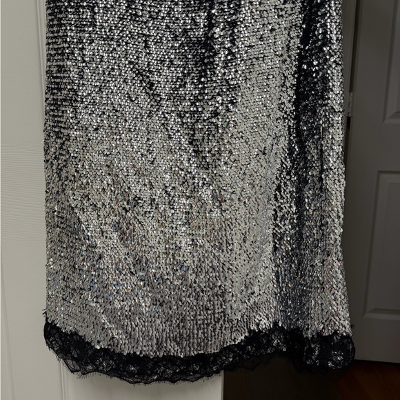 NWT Gianni Bini x Lilly Sisto Allegra Sequin Lace Trim Midi Slip Dress 8 - Picture 5 of 11